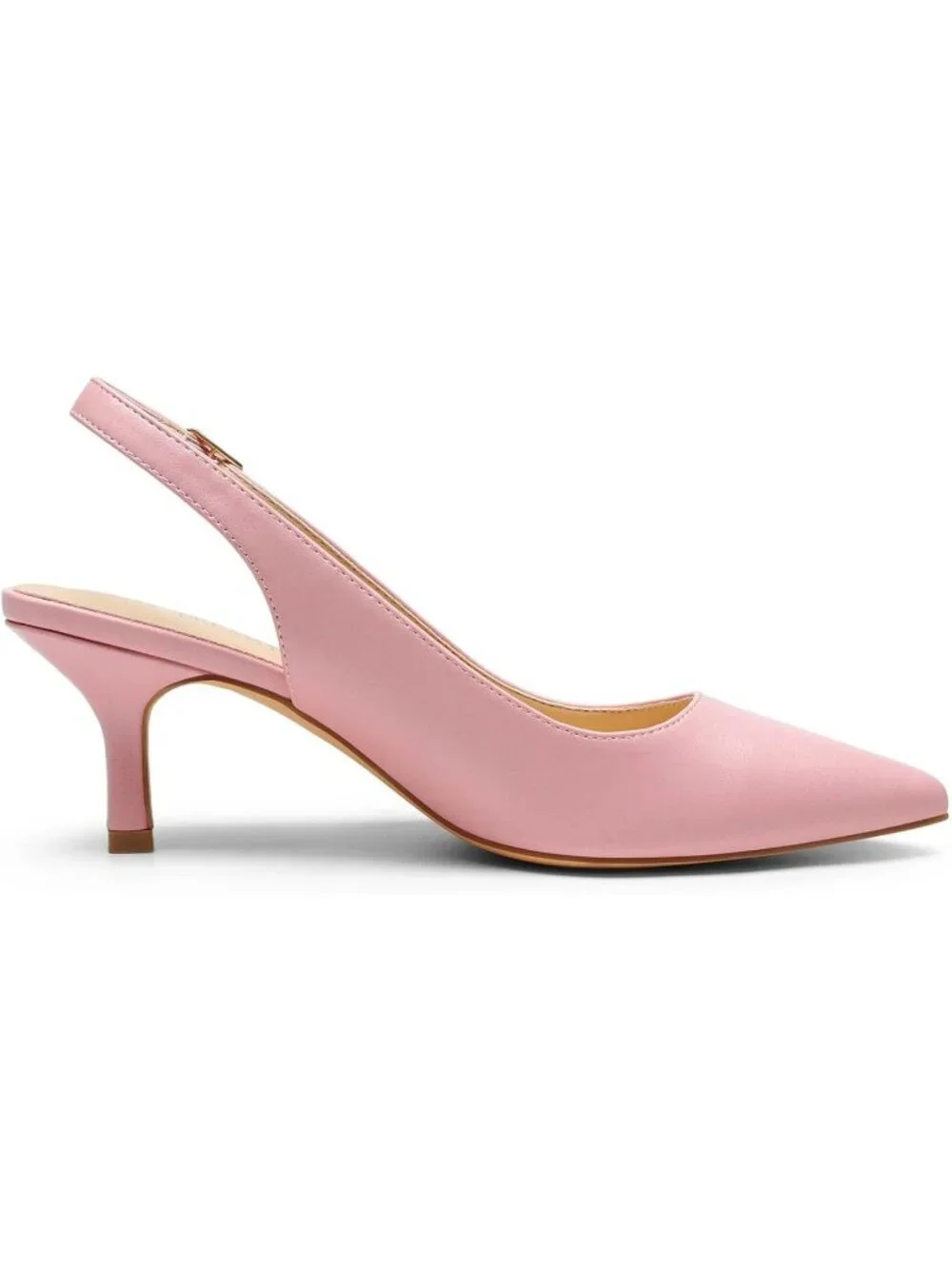 Dream Pairs Women's Pink Pu Pointed Toe Faux Leather Kitten Slingback Heels